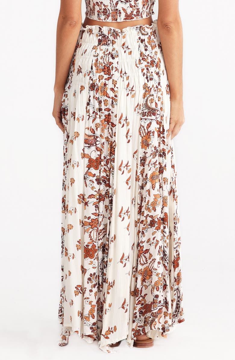 Talisman the Label Balmoral Shirred Waist Cotton Maxi Skirt, Alternate, color, Marbella
