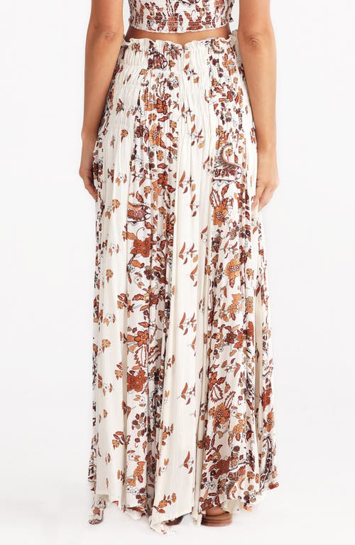 Talisman The Label Balmoral Shirred Waist Cotton Maxi Skirt In Marbella