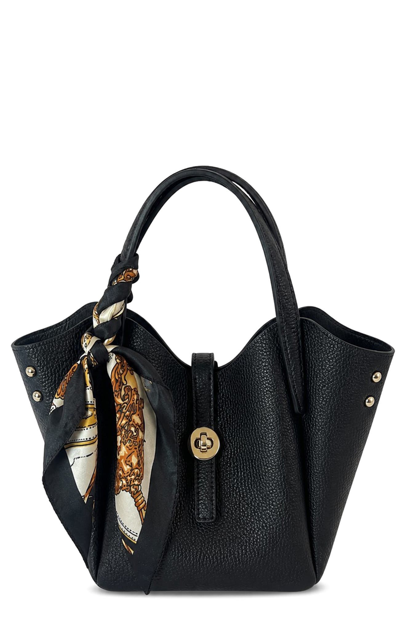 Ella Leather Handbag with Scarf