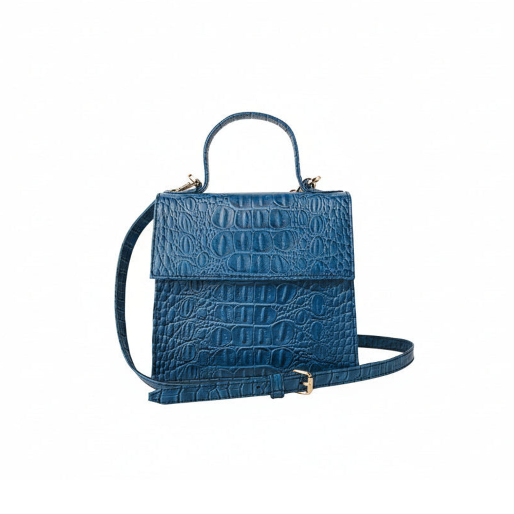 The Robin Handbag, Alternate, color, Blueberry Croc