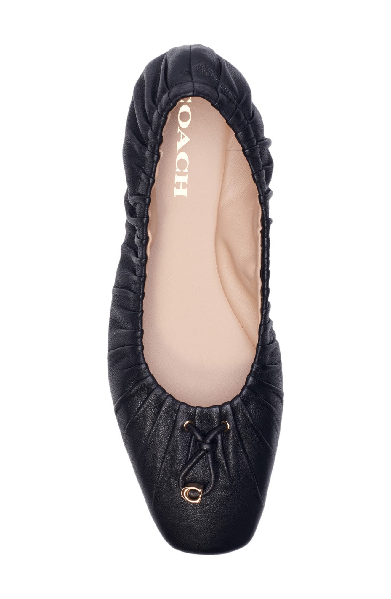 COACH Eleanor Leather Flat, Alternate, color, 
