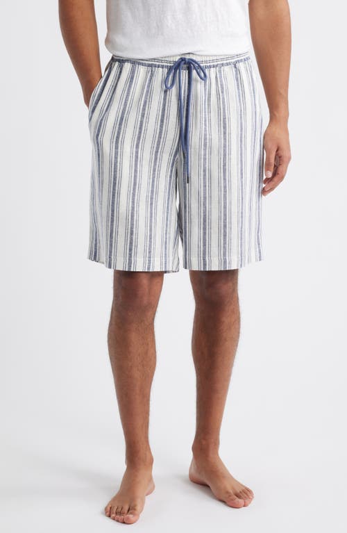 Daniel Buchler Stripe Linen Blend Drawstring Pajama Shorts
