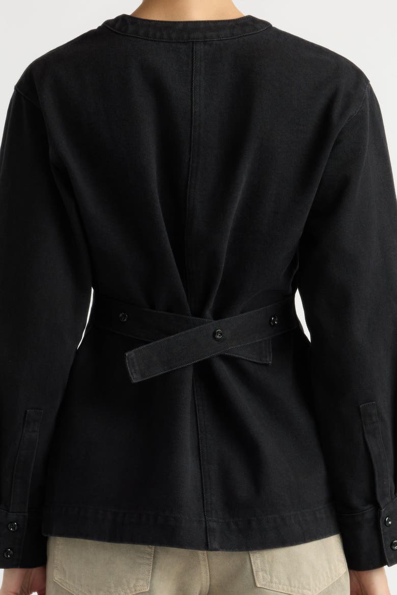 Emmett Structured-Sleeve Denim Jacket, Alternate, color, Washed Black