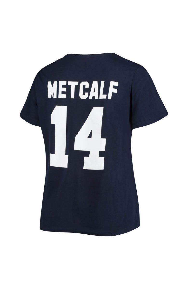 FANATICS Women's DK Metcalf Navy Seattle Seahawks Plus Size Fair Catch Name & Number V-Neck T-Shirt, Alternate, color, 