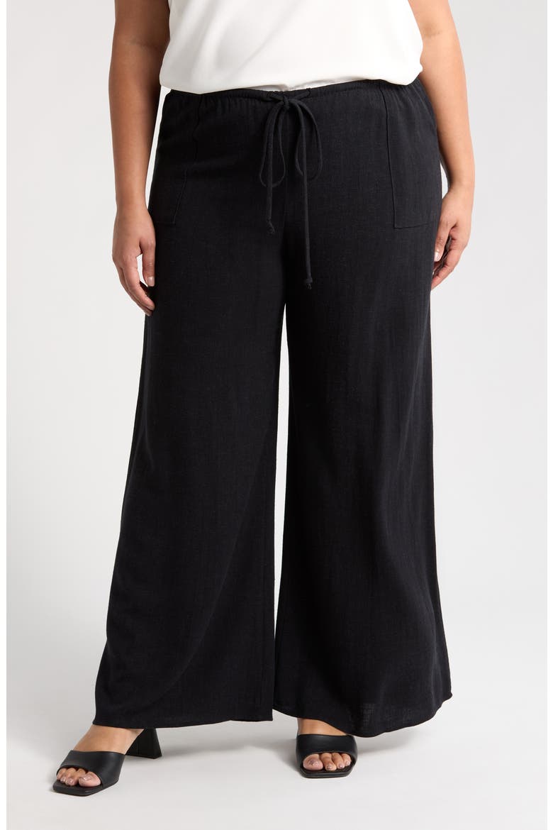 Relaxed Wide Leg Pants, Main, color, BLACK