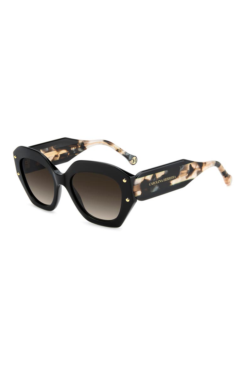 Her 53mm Gradient Square Sunglasses, Alternate, color, BLACK/ BROWN SF