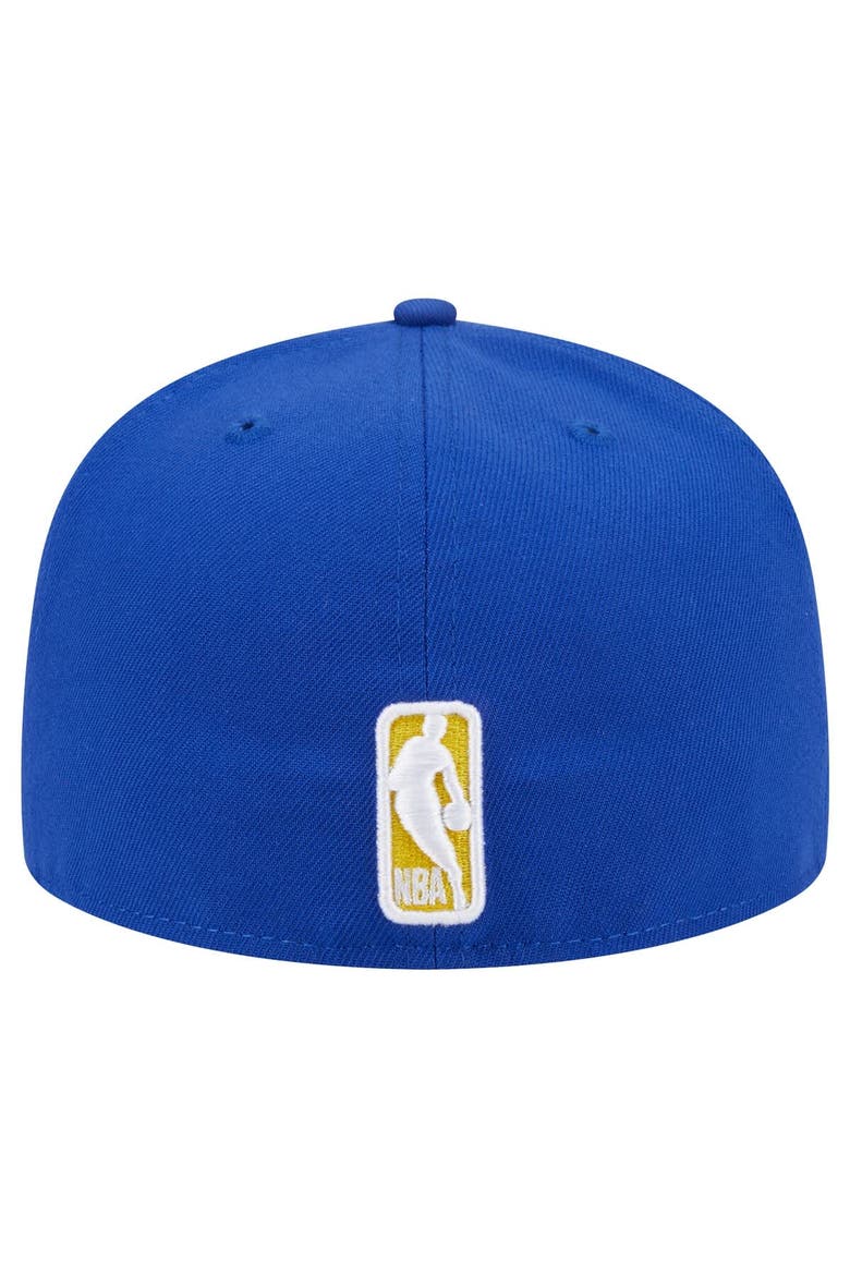 Men's New Era Royal Golden State Warriors Sport Night Script Sided 59FIFTY Fitted Hat, Alternate, color, Royal