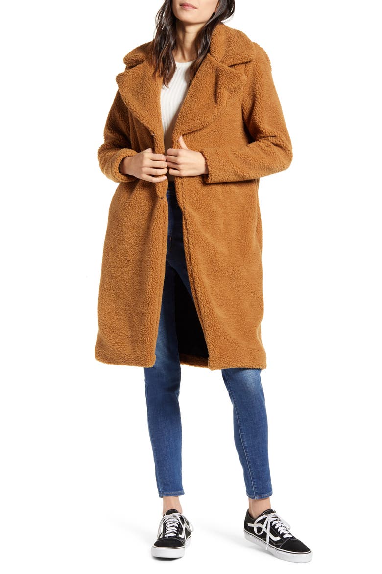 Wubby Teddy Car Coat, Main, color, CAMEL