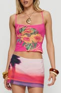 Princess Polly <p>Palm Dreams Sequin Detail Graphic Tank</p>