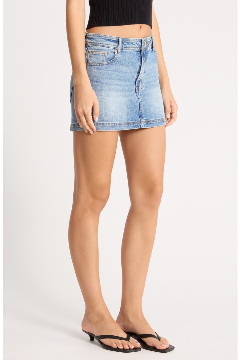 Bella Mid Rise Miniskirt, Alternate, color, DARK INDIGO