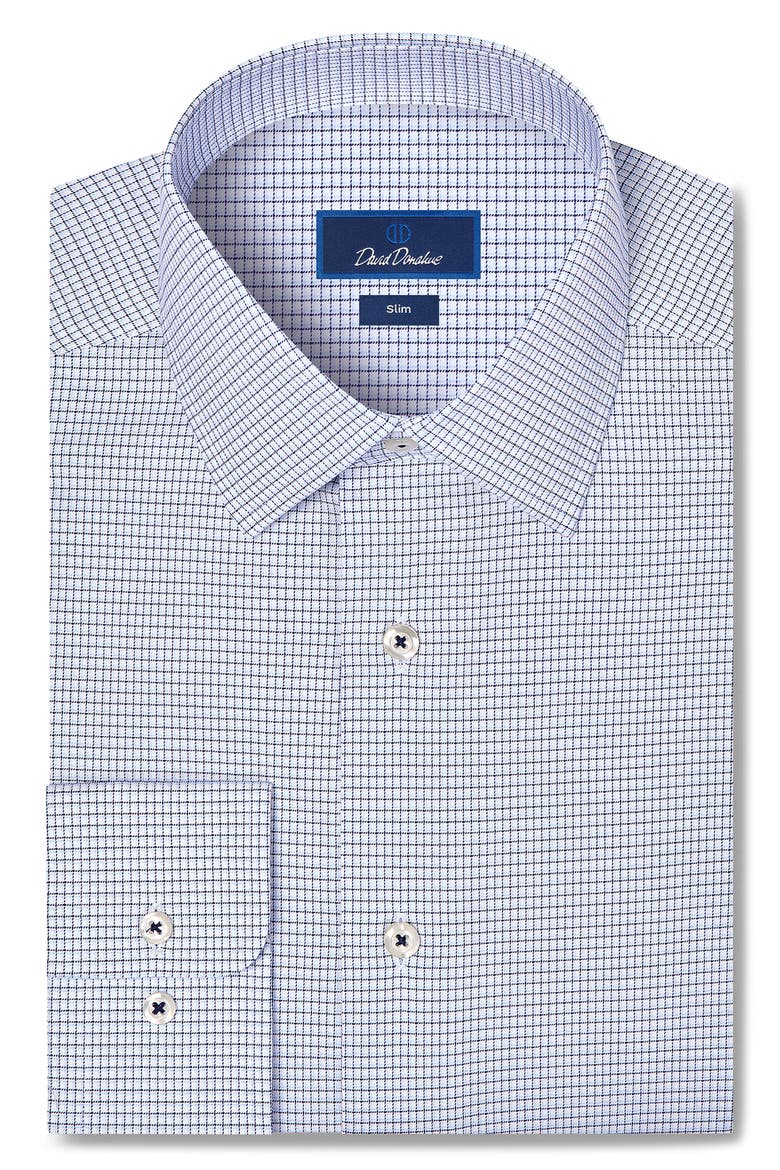 Slim Fit Stretch Twill Shirt, Main, color, NAVY/ SKY