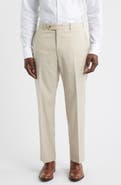 Peter Millar Harker Flat Front Light Tan Wool & Cotton Mélange Dress Pants