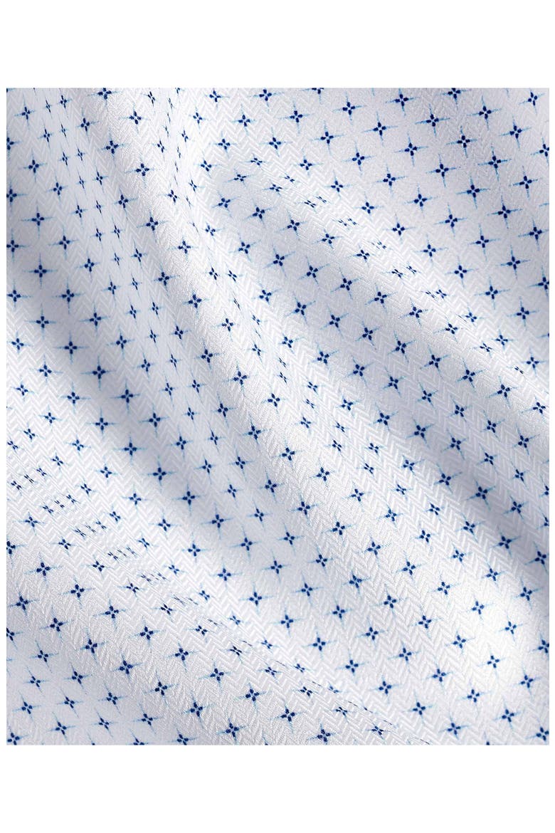 Trim Fit Neat Print Cotton Dress Shirt, Alternate, color, WHITE/ NAVY