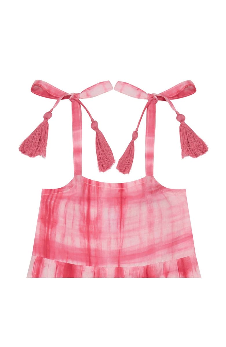 Mer St. Barth Bella Girl's Shoulder Tie Sundress Hibiscus Shibori, Alternate, color, Pink