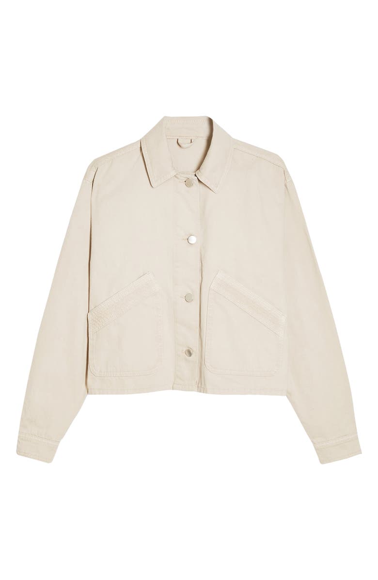 Topshop Boxy Crop Shirt Jacket, Alternate, color, 