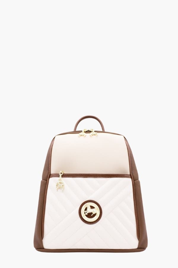 Ciao Bella 249 Backpack, Main, color, Camel Brown / Beige / White