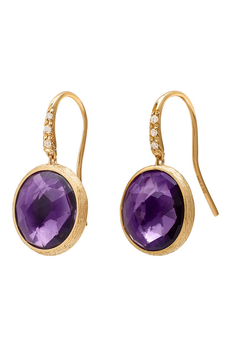 Jaipur Amethyst & Diamond Drop Earrings, Main, color, GOLD/ DIAMOND/ AMETHYST