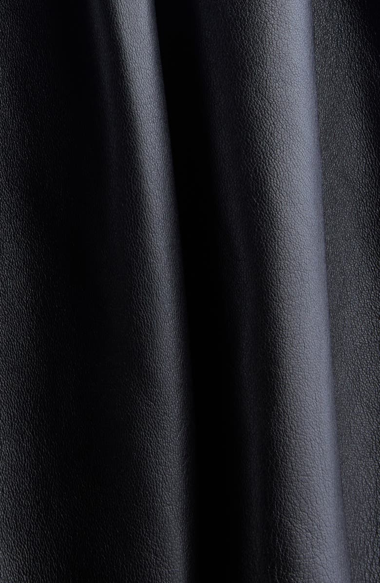 Chloé Puff Shoulder Leather Coat, Alternate, color, Black