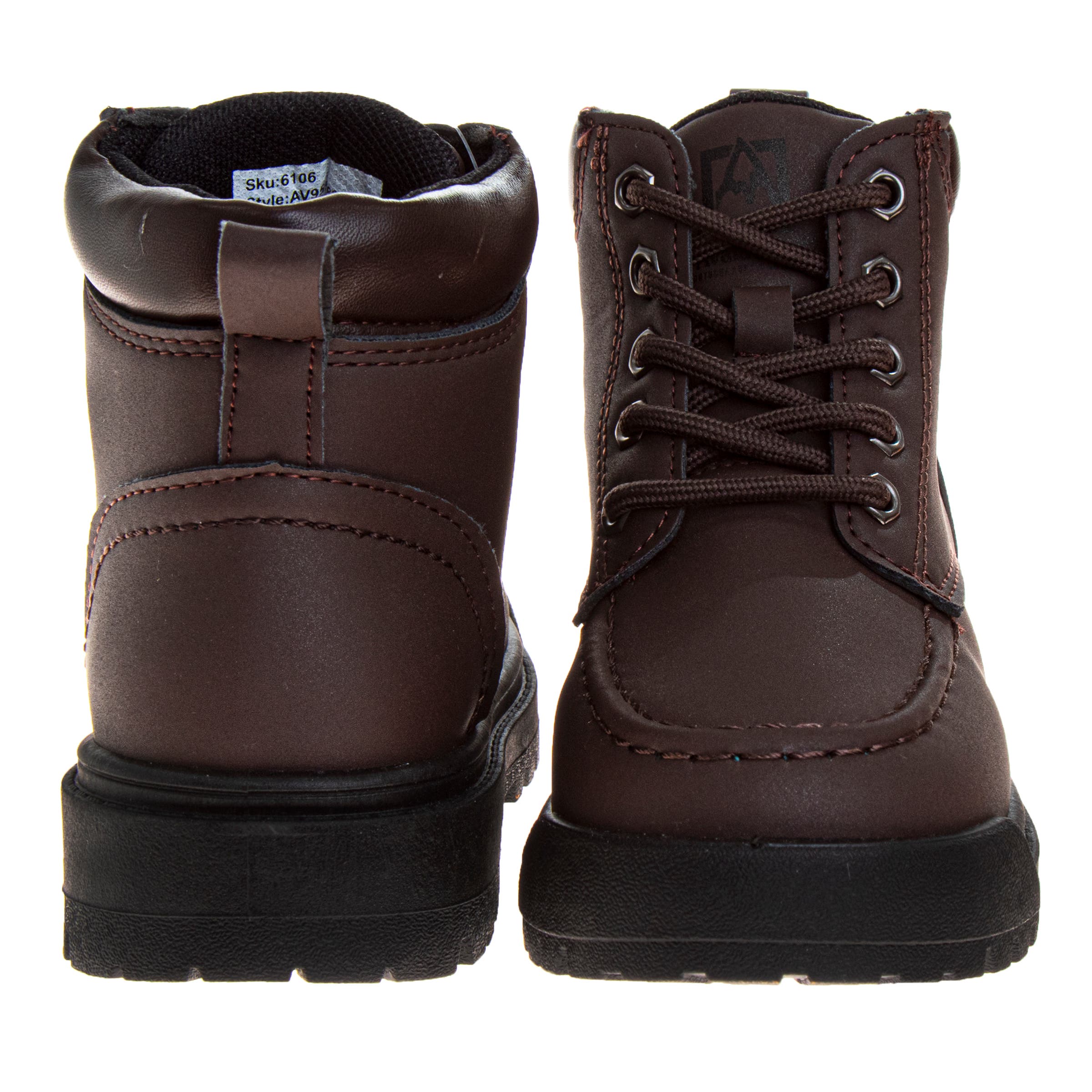 Lace Up Boots Boys  Durable Rugged Outdoor Work Boot Style High Traction Sole, Alternate, color, Brown