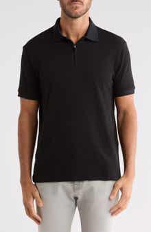 Geo Textured Quarter Zip Polo