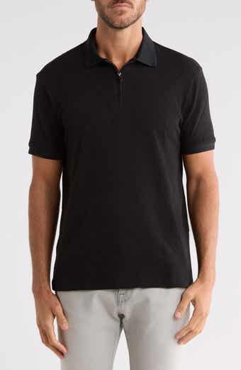 Geo Textured Quarter Zip Polo