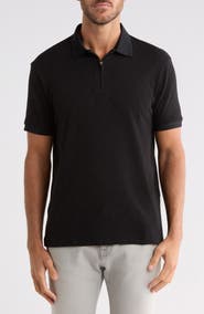 Cactus Man Geo Textured Quarter Zip Polo