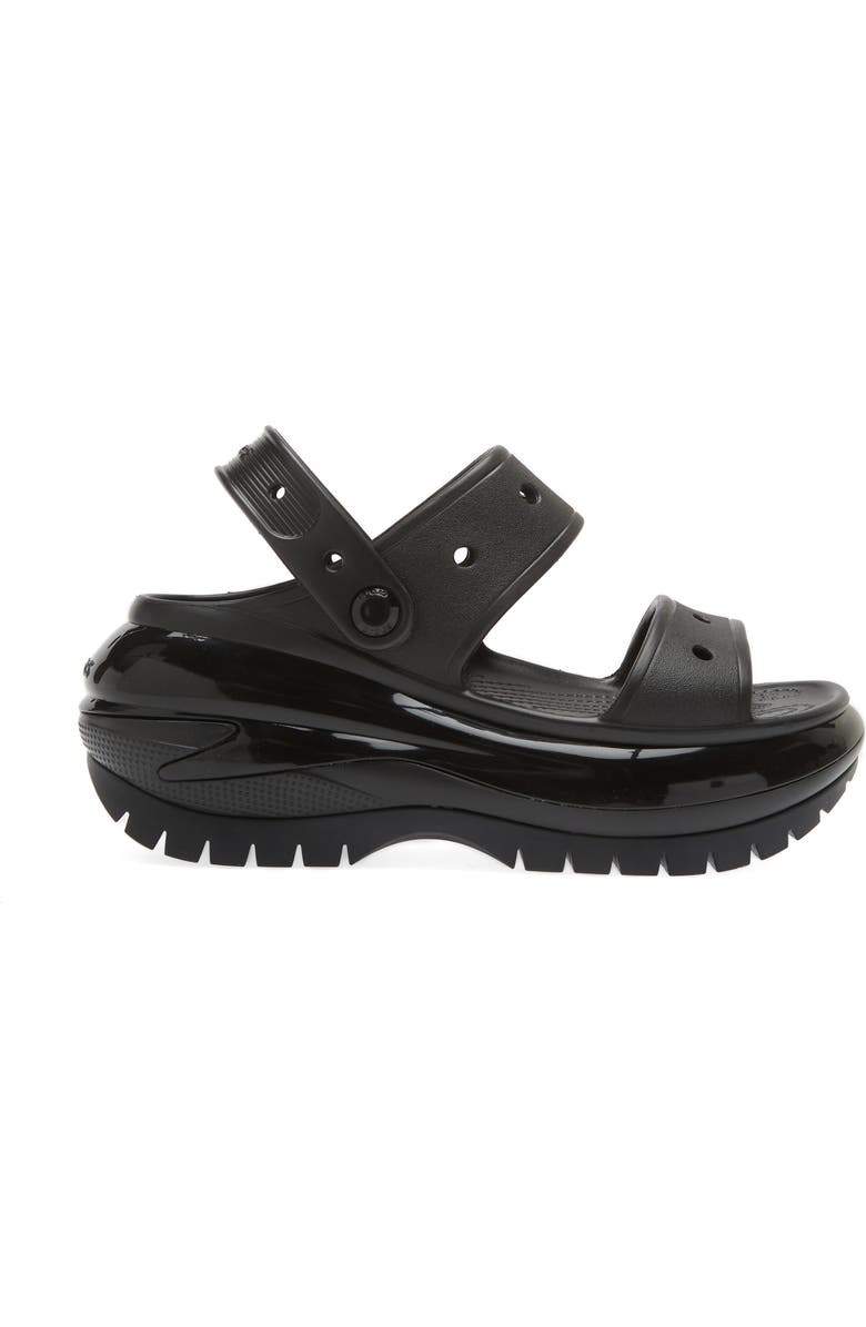 CROCS Classic Mega Crush Water Resistant Platform Sandal, Alternate, color,