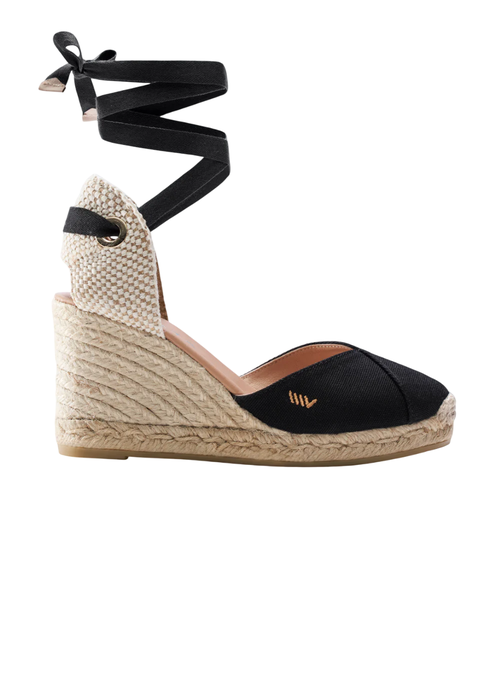 Viscata Culip Canvas Espadrille Wedges In Black