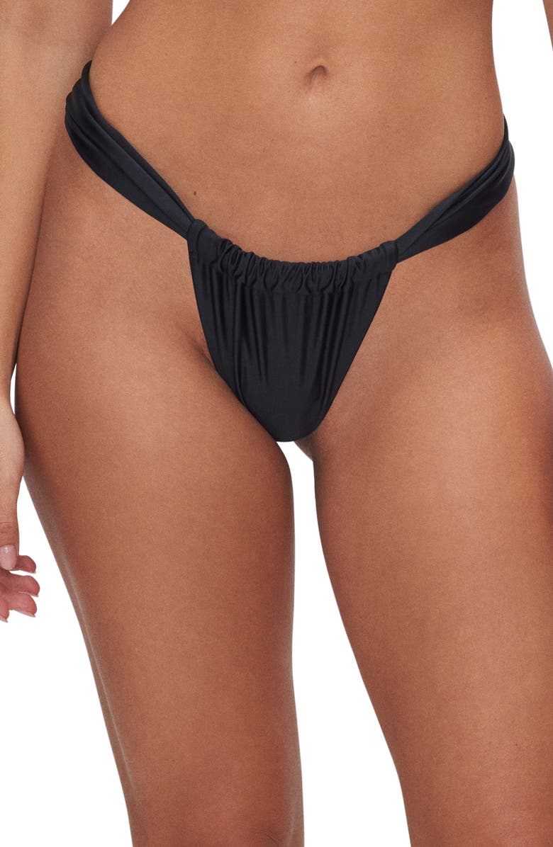 Good American Bali Ruched Bikini Bottoms, Main, color,