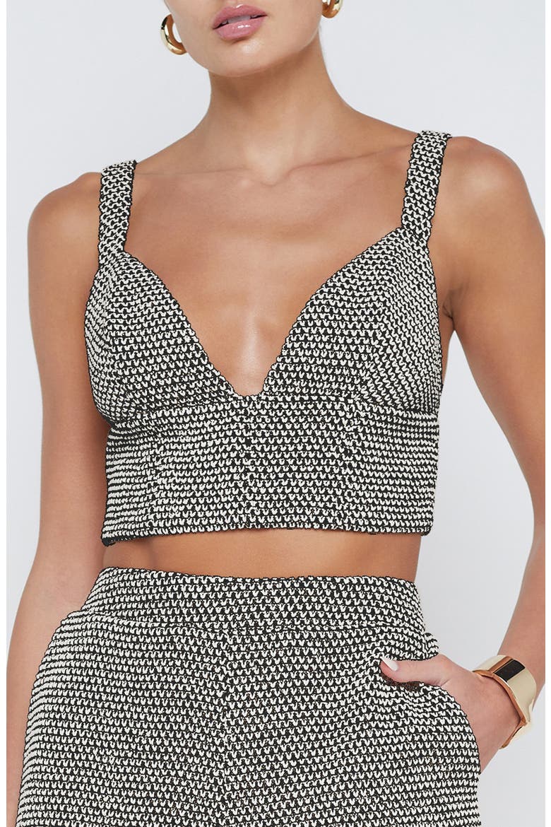 Castalia Cotton Blend Crop Top, Main, color, BLACKIVOR