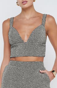 L'AGENCE Castalia Cotton Blend Crop Top