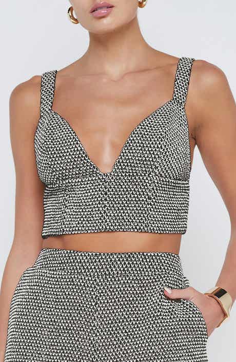 L'AGENCE Castalia Cotton Blend Crop Top