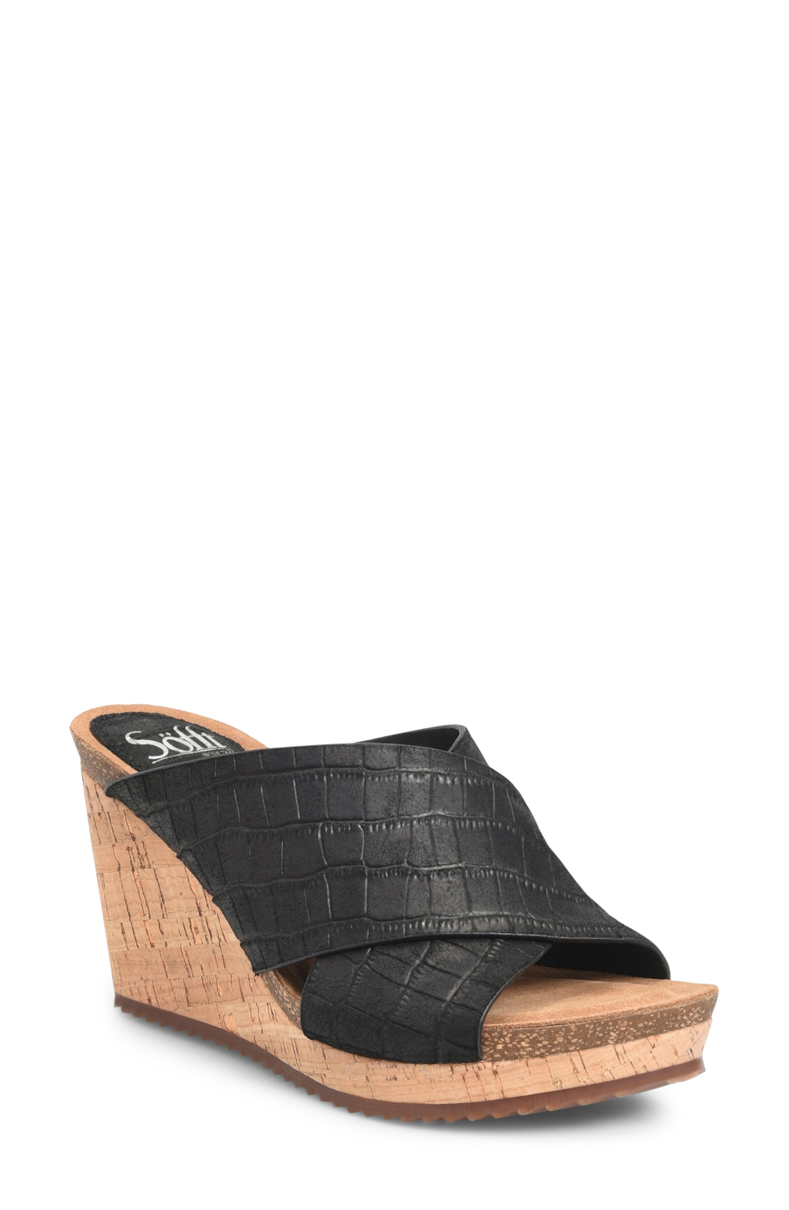Söfft Ciera Crisscross Wedge Sandal, Main, color, 