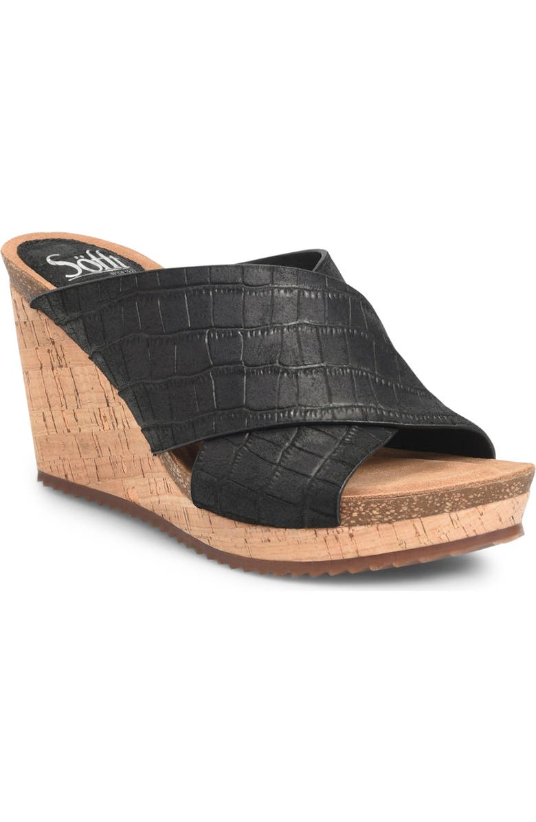 Söfft Ciera Crisscross Wedge Sandal, Main, color,