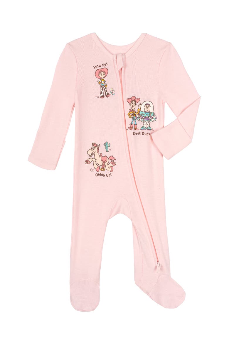 Toy Story Baby Girls' 2-Pack Footed Sleep N' Play Coveralls, Alternate, color, Toy Story Pink White