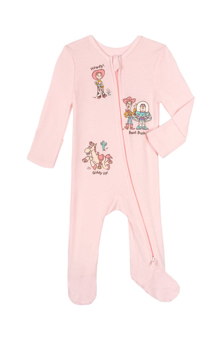 Disney Toy Story Baby Girls' 2-Pack Footed Sleep N' Play Coveralls, Alternate, color, Toy Story Pink White