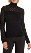 NIC+ZOE Knit Lace Funnel Neck Sweater