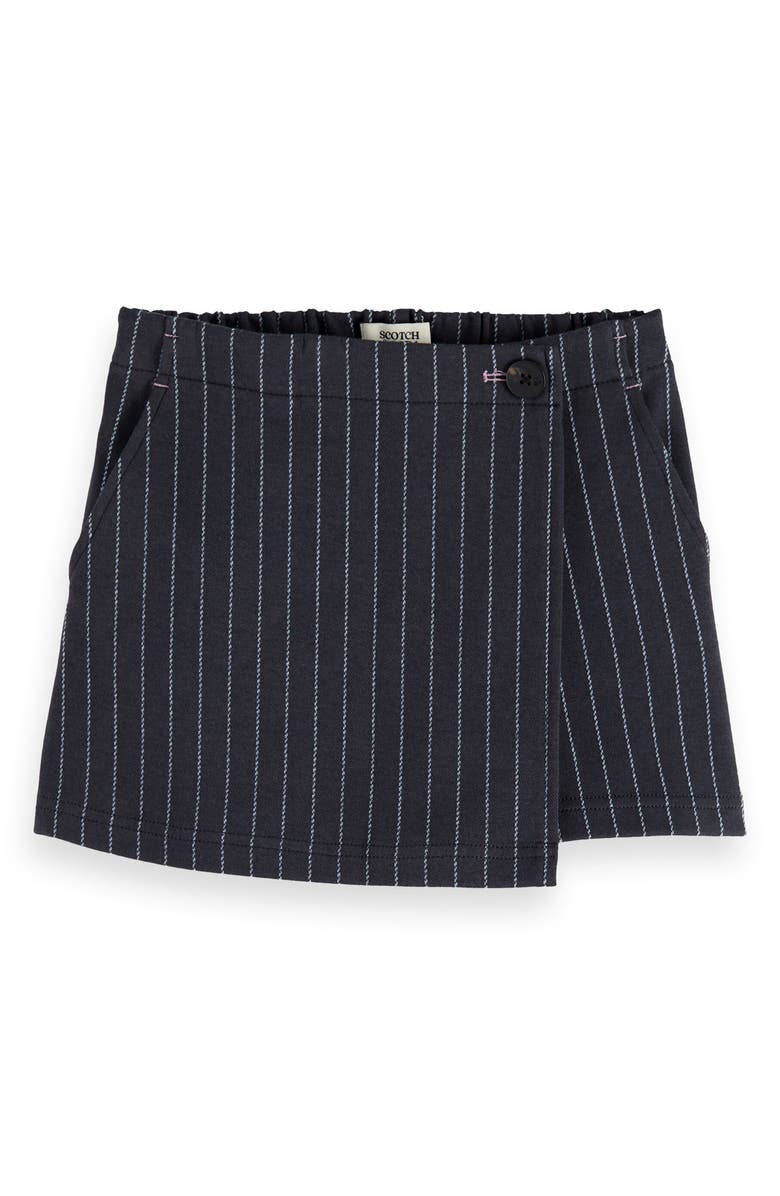 Scotch & Soda Kids' Pinstripe Skort, Main, color, Charcoal Cerulean Pinstripe