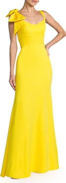 Mac Duggal Sleeveless Crepe Gown with Scoop Neck and Bow Detail