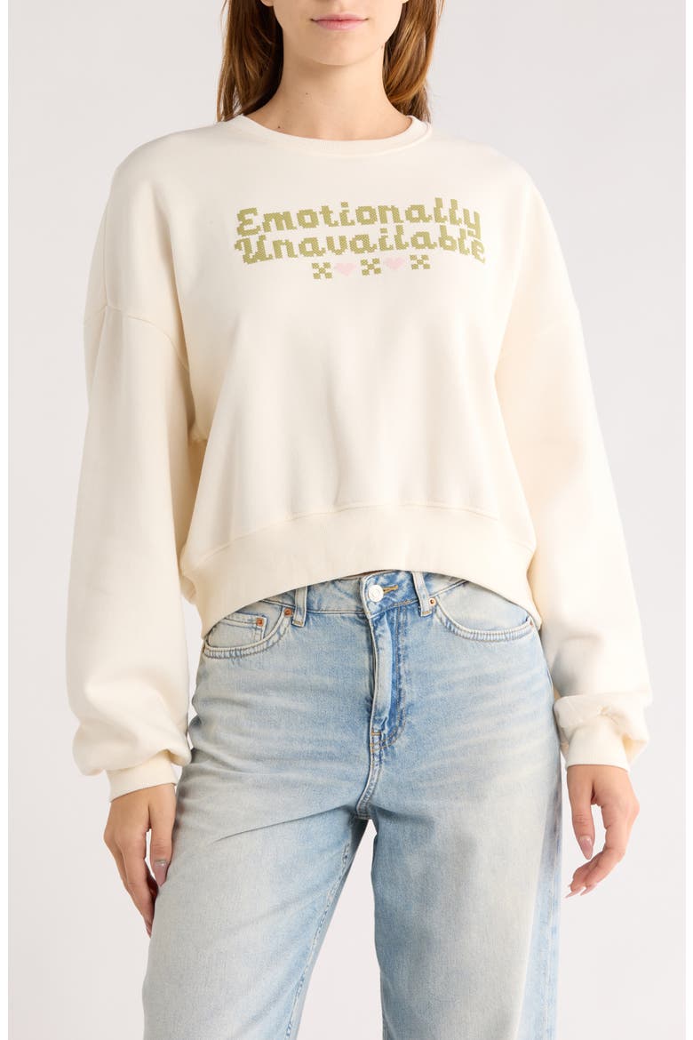 Emotionally Unavailable Sweatshirt, Main, color, CREAM