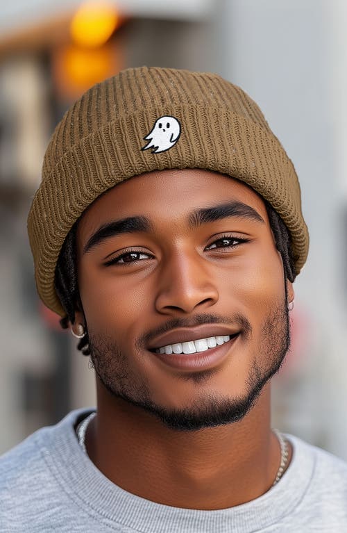 Dalix Ghost Fishermans Beanie Knit Watch Cap In Tan