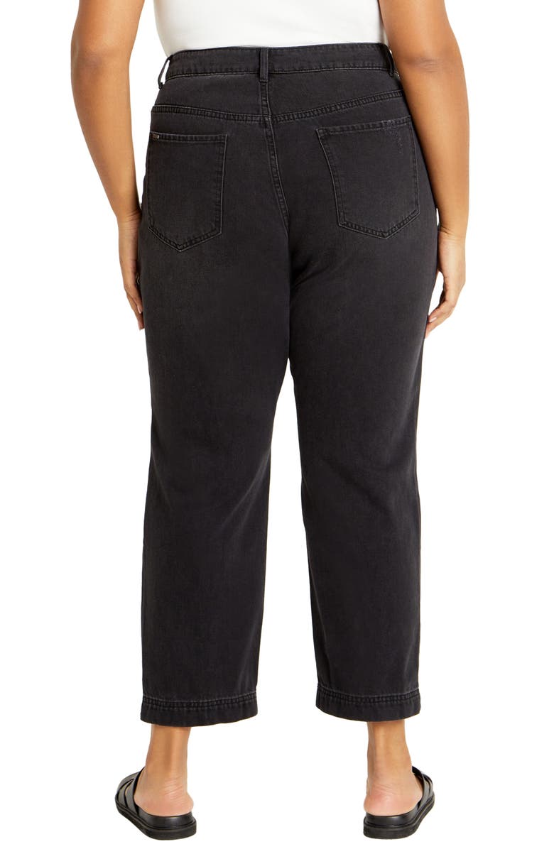 City Chic Kenia Straight Jeans, Alternate, color, Black Wash