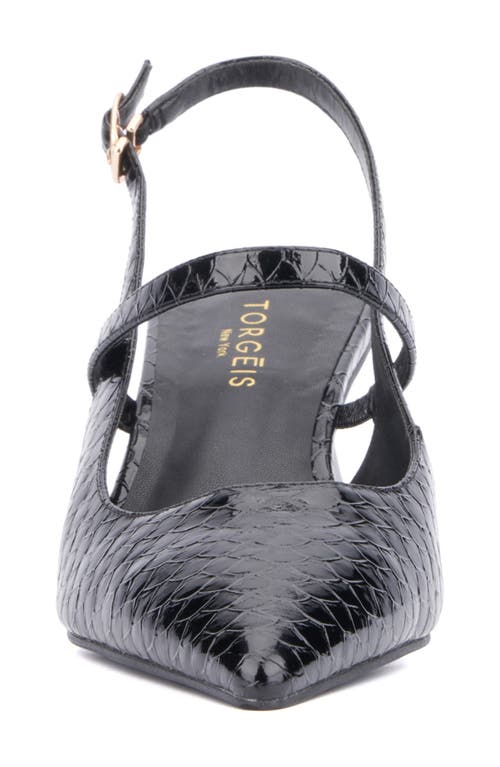 Torgeis Oria Embossed Slingback Pump In Black