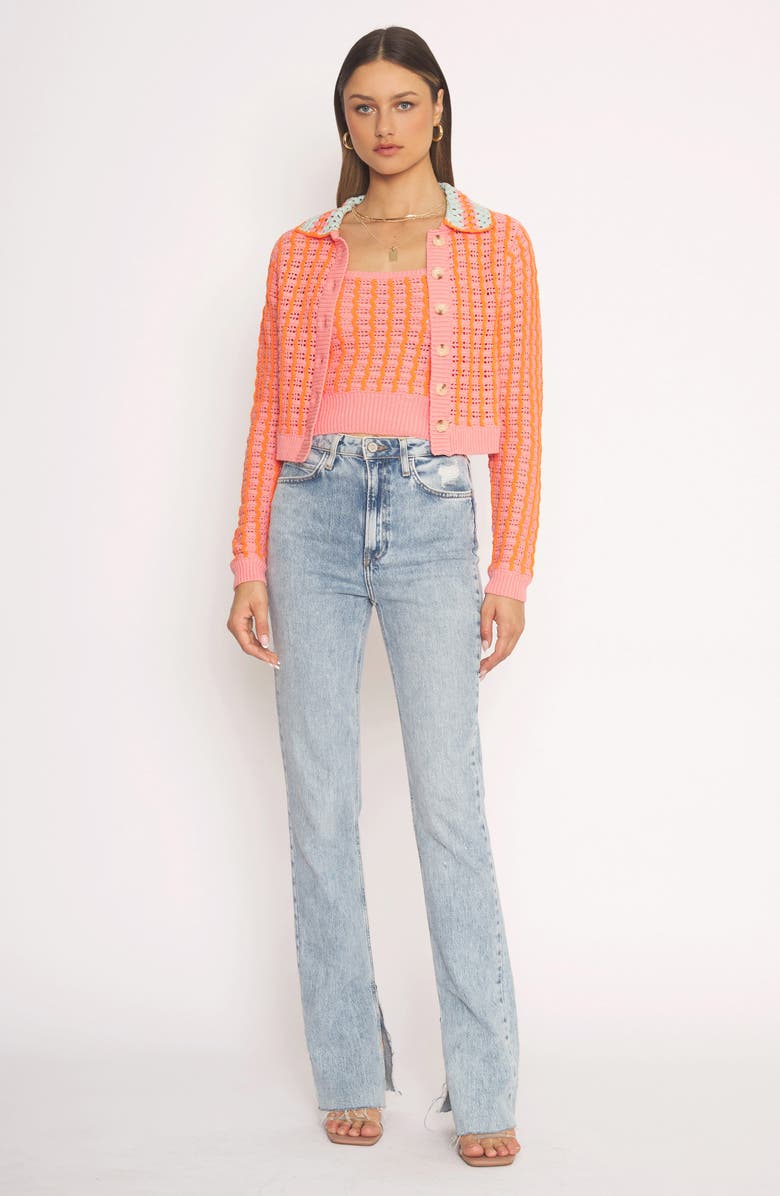 4SI3NNA Amelie Open Stitch Crop Cardigan, Alternate, color,