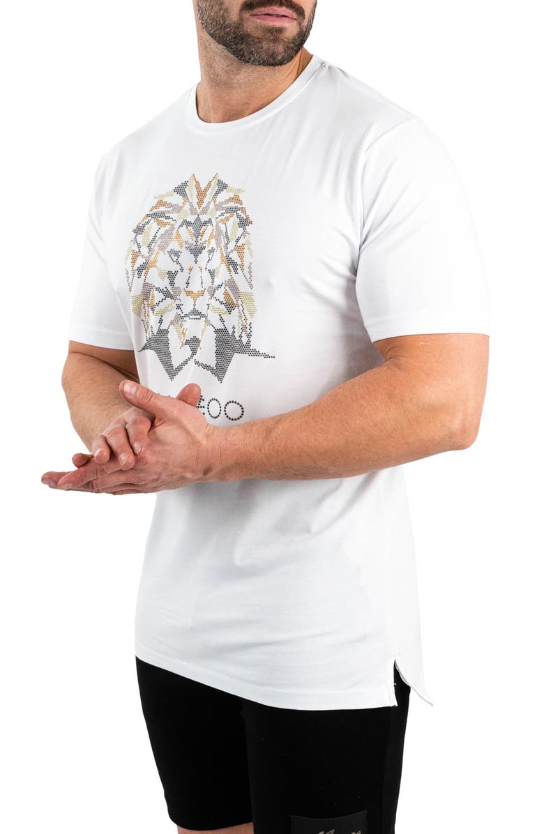 Maceoo Stone Lion Embellished Cotton Graphic T-Shirt, Alternate, color, 