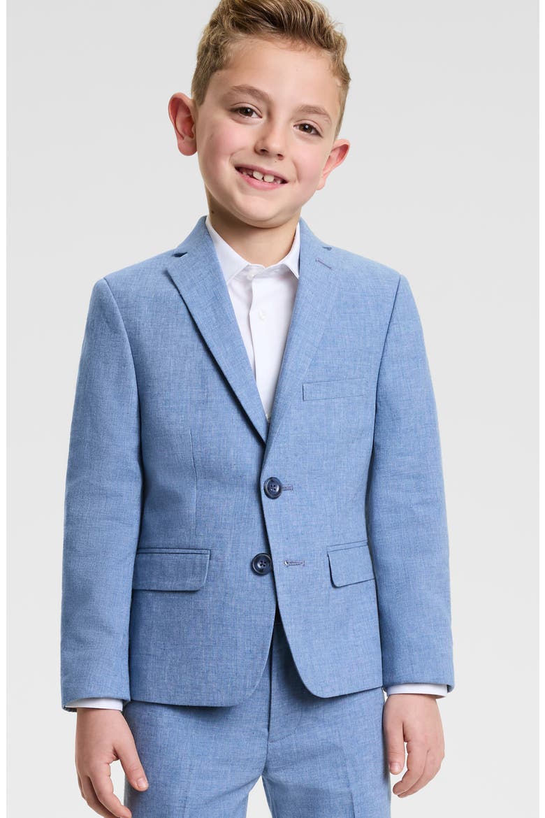 Kids' Linen Blend Suit, Alternate, color, BLUE