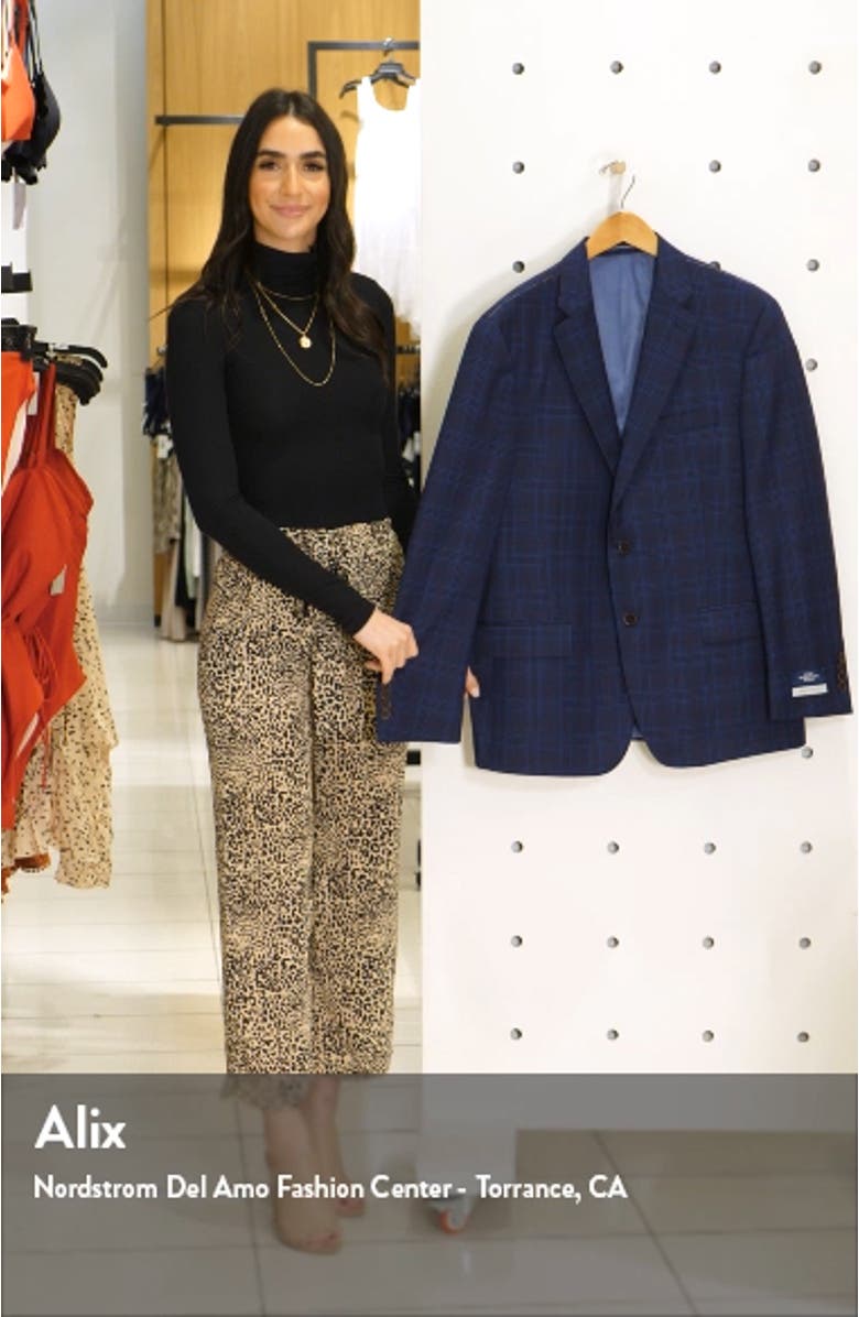 Classic Fit Plaid Stretch Wool Sport Coat, sales video thumbnail
