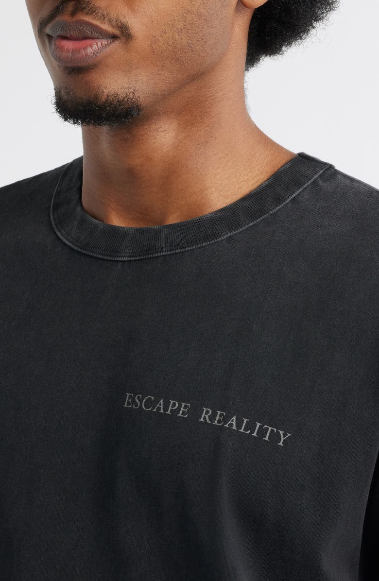 PacSun Escape Reality Cotton Graphic T-Shirt, Alternate, color, Black