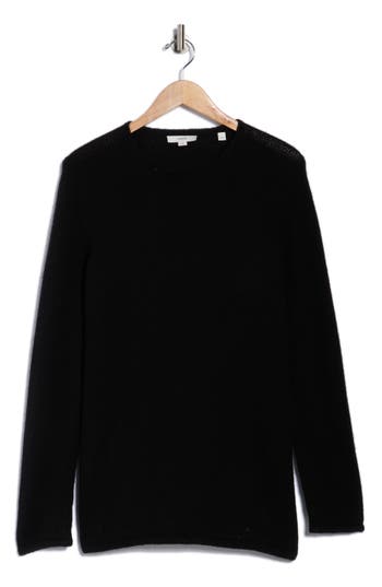 Vince Clean Trim Wool & Cashmere Blend Tunic Sweater In Black