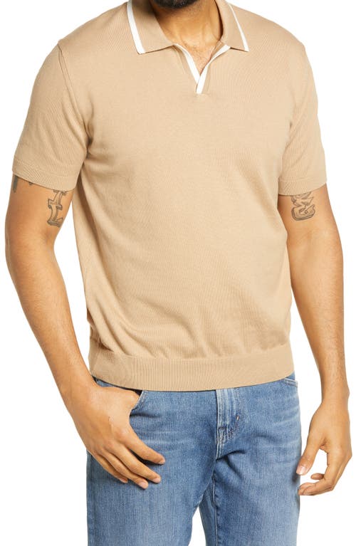 Bugatchi Short Sleeve Sweater in Sand 